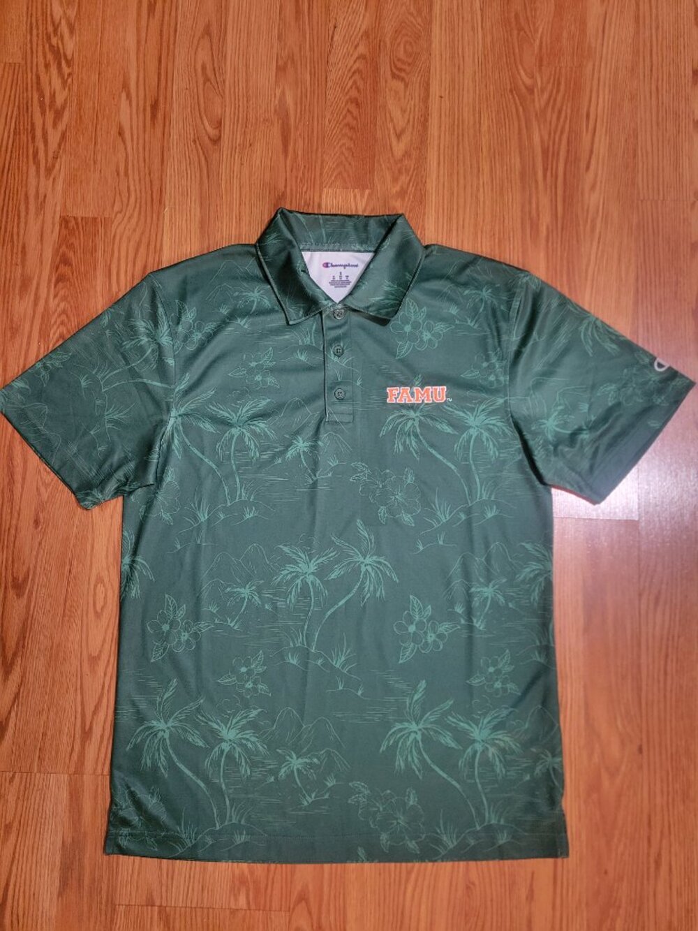 FAMU Florida A&M University Rattler Champion Polo Golf Shirt Dark Green HBCU